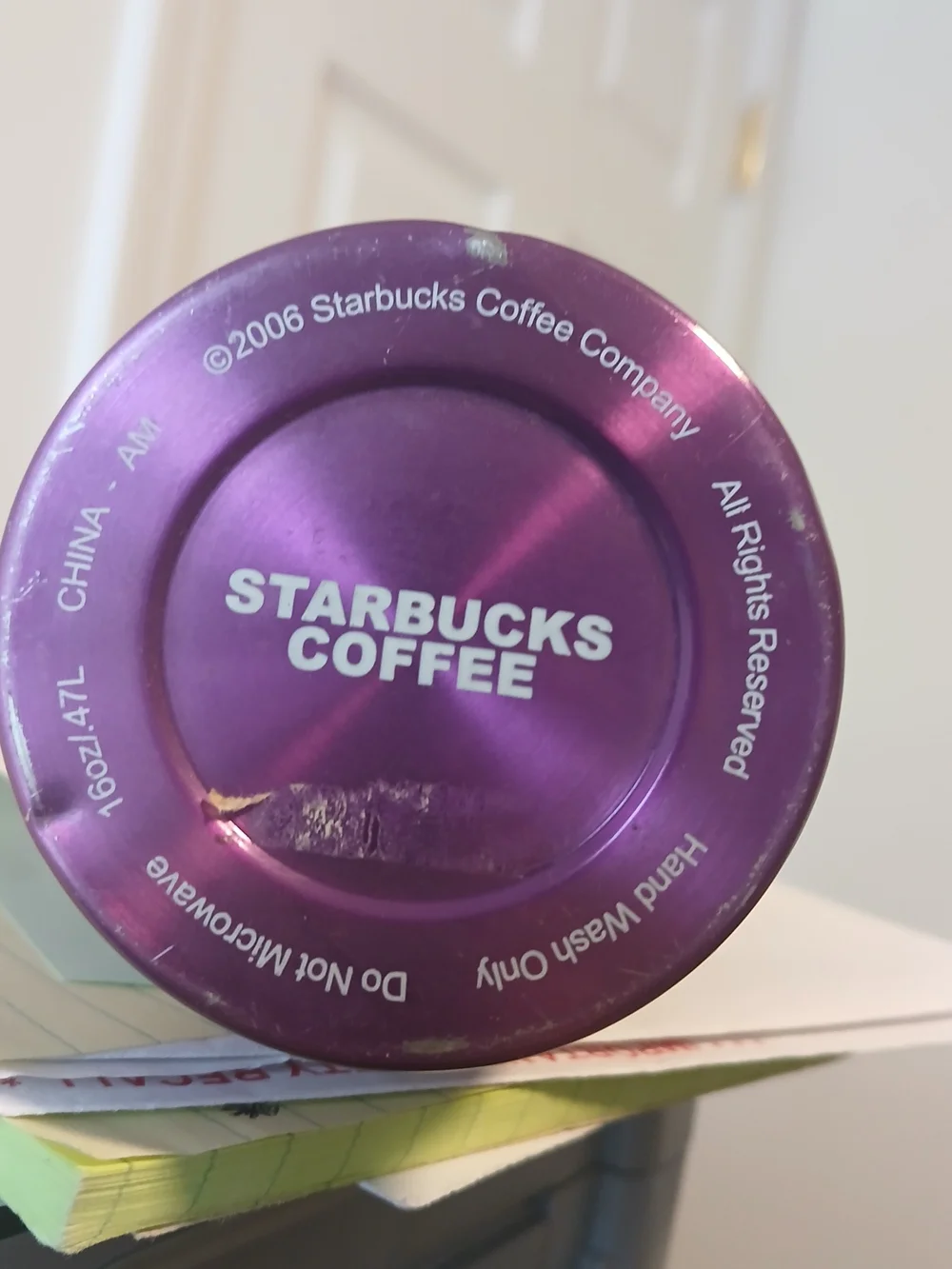 2006 Starbucks Purple Stainless Travel Tumbler Vintage